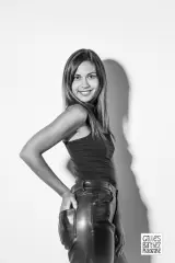 shooting thematique mannequin studio cuir noir BW angouleme